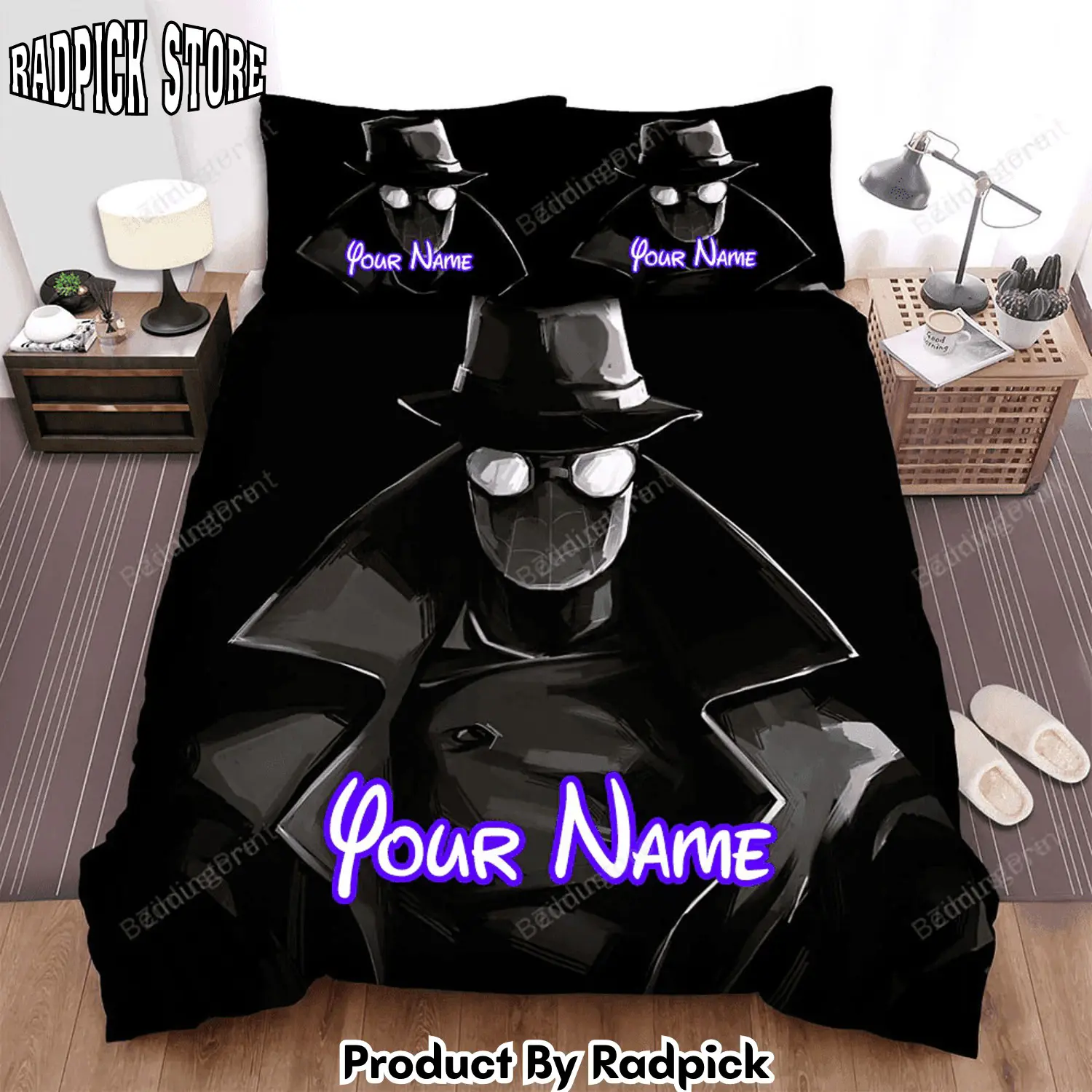 Radpick spiderman noir character marvel bed sheets duvet cover personalized name bedding sets rp3272078